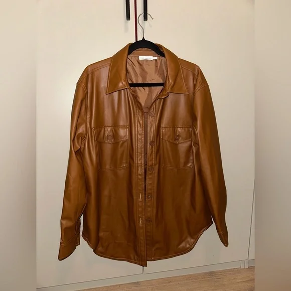 NWOT Good American Better Than Leather Shacket Size 1/2 (S/M) - Picture 5 of 9
